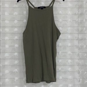 Military green Halter Tank Top